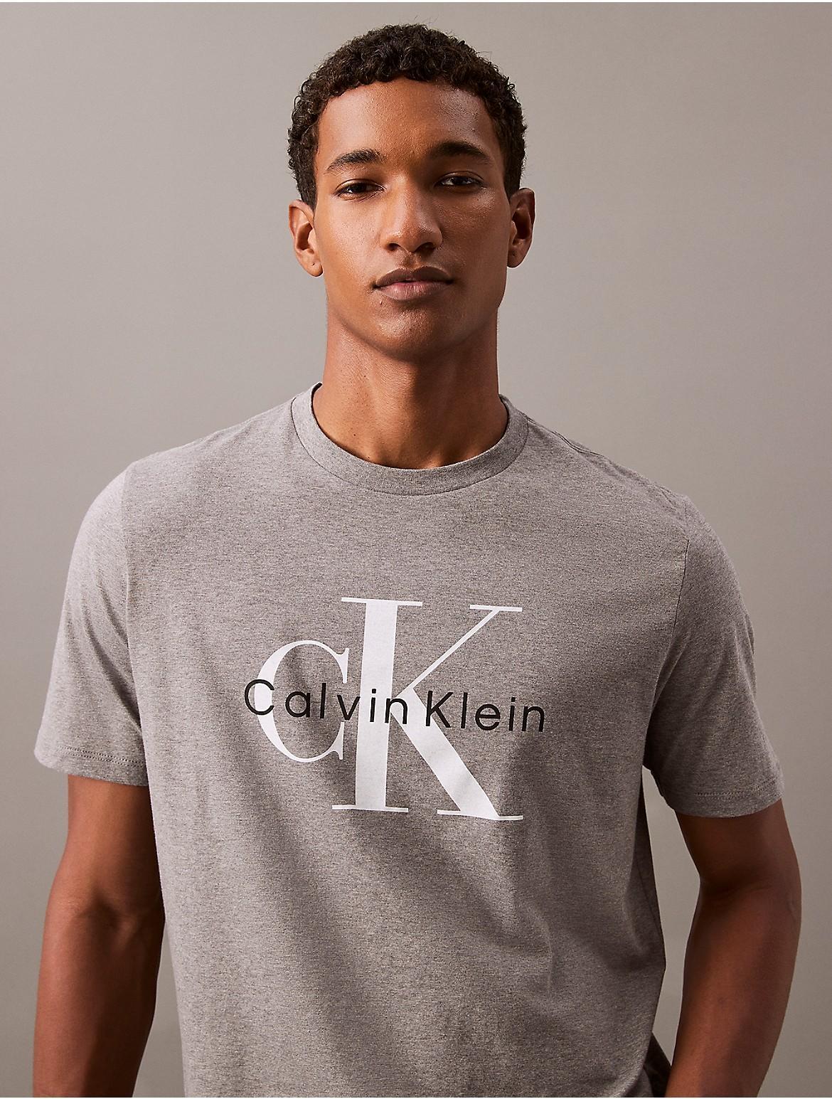 Calvin Klein Mens Monogram Logo Crewneck T-Shirt - Black Product Image
