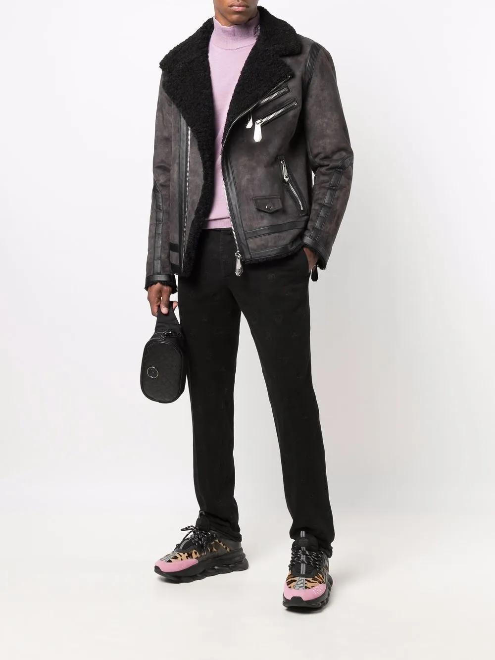 Iconic Plein suede biker jacket Product Image