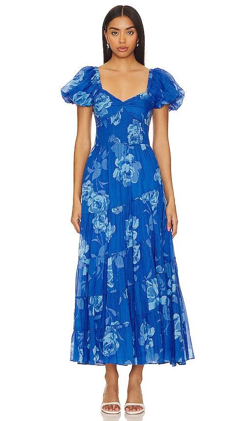 Womens Sundrenched Floral Cotton Tiered Maxi Dress Product Image