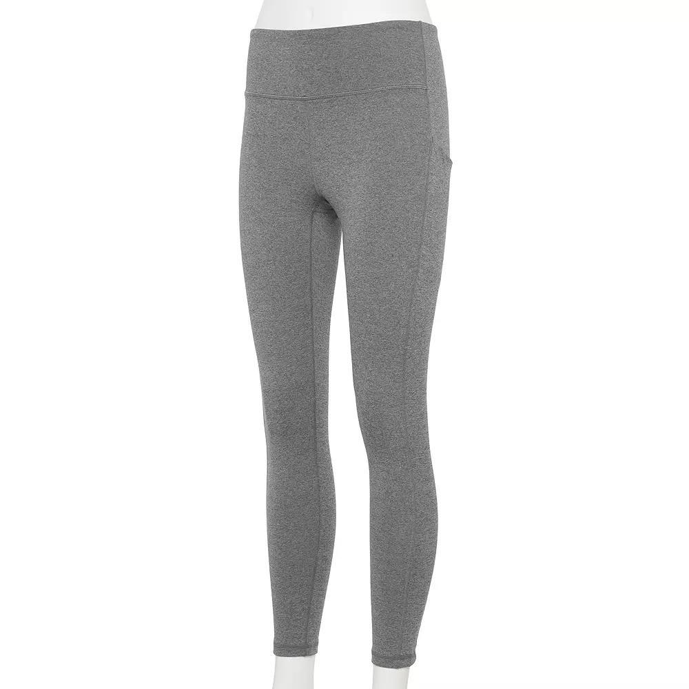 Petite Tek Gear® Ultrastretch High-Waisted 7/8 Leggings with Side Pockets, Women's, Size: Medium Petite, Grey Product Image