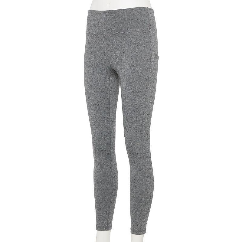 Petite Tek Gear® Ultrastretch High-Waisted 7/8 Leggings with Side Pockets, Women's, Size: Medium Petite, Grey Product Image