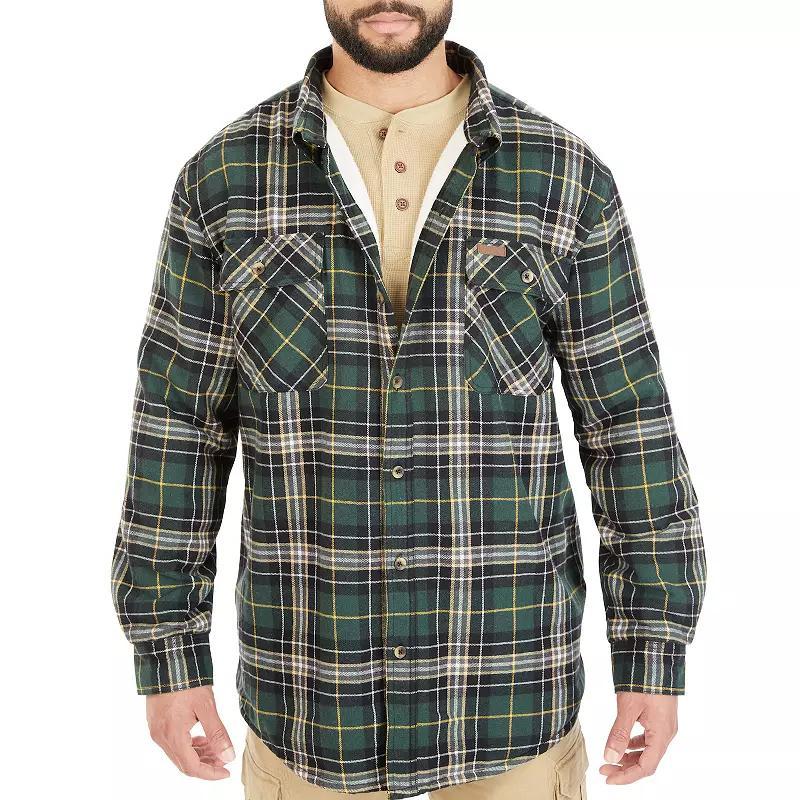 Big & Tall Smith's Workwear Sherpa-Lined Flannel Shirt Jacket, Men's, Size: 3XB, Red Product Image