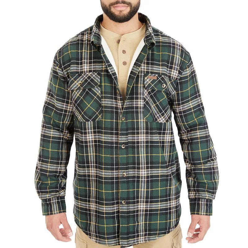 Big & Tall Smith's Workwear Sherpa-Lined Flannel Shirt Jacket, Men's, Size: 3XB, Red Product Image
