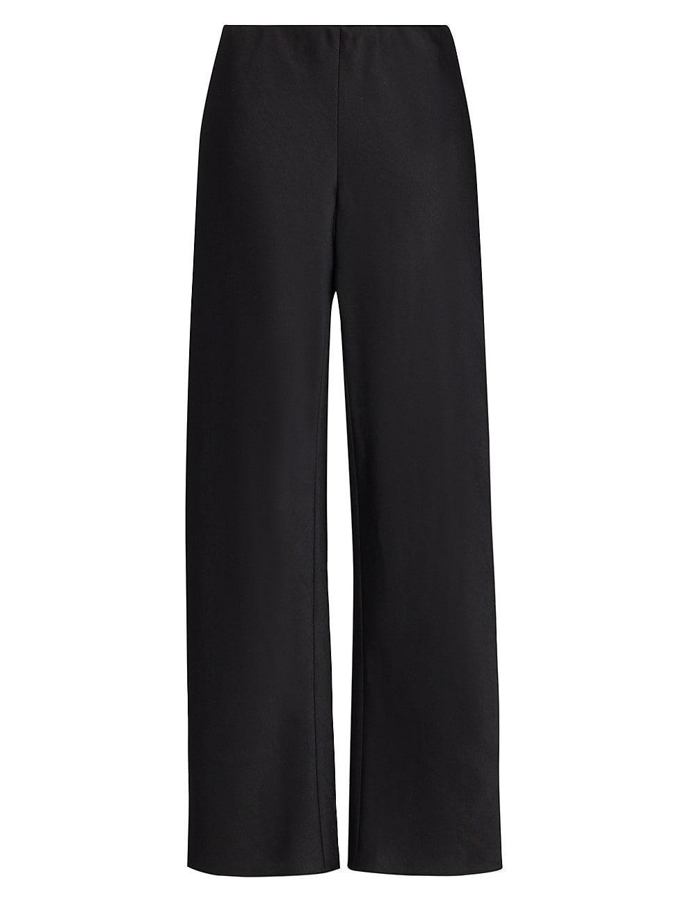 Fluid Bias-Cut Crushed Satin Pants Product Image