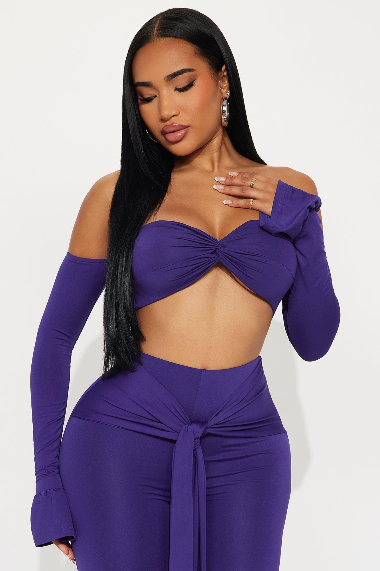 Khloe Flare Leg Jumpsuit - Plum Product Image