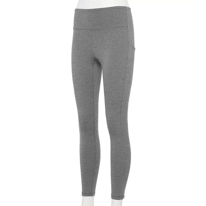 Petite Tek Gear® Ultrastretch High-Waisted 7/8 Leggings with Side Pockets, Women's, Size: Medium Petite, Grey Product Image