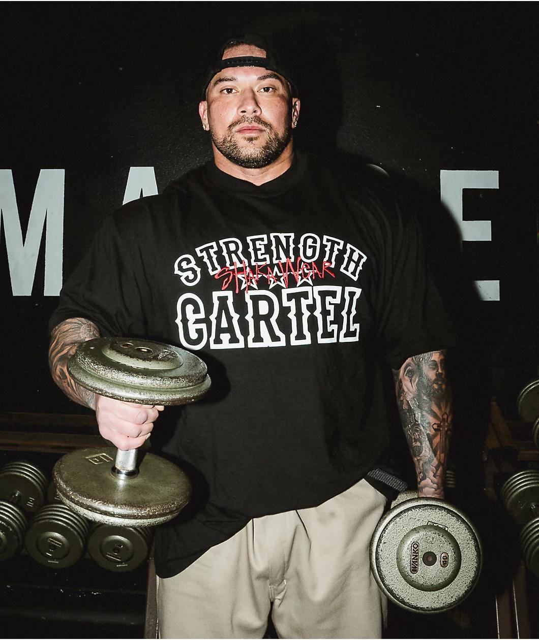 Shaka Wear x Strength Cartel Max Heavyweight Black T-Shirt  Product Image