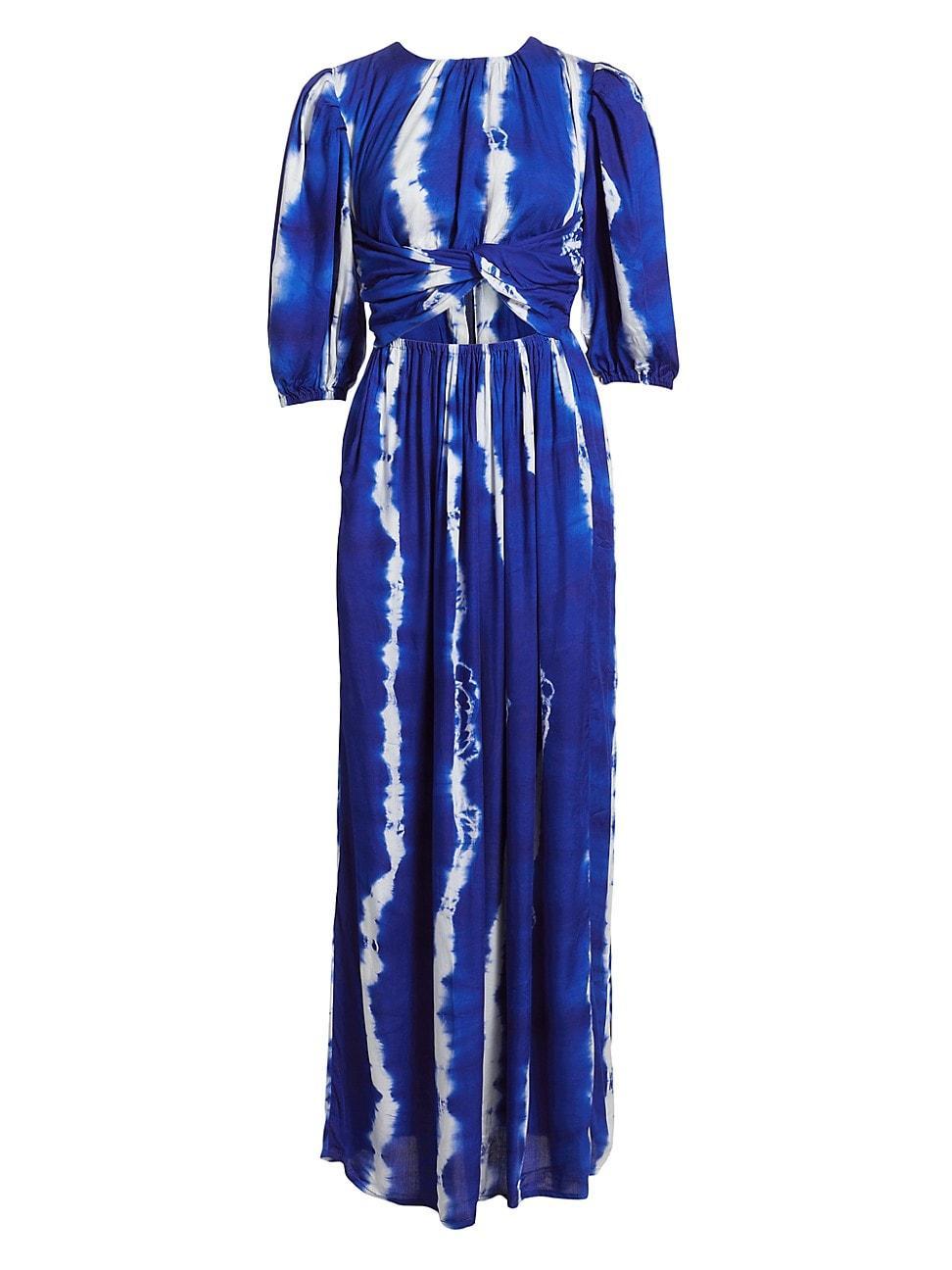 Womens Labake Abstract Twist-Front Cut-Out Cotton Maxi Dress Product Image