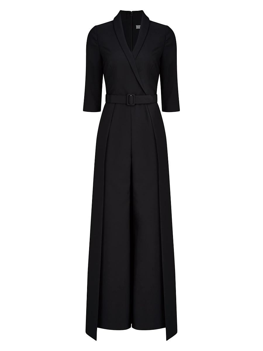 Womens Marta Stretch Crepe Belted Walk-Through Jumpsuit Product Image