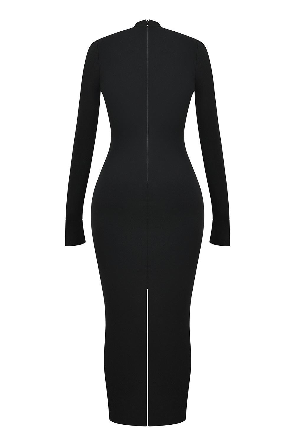 Marie-Louise  black turtleneck maxi dress Product Image