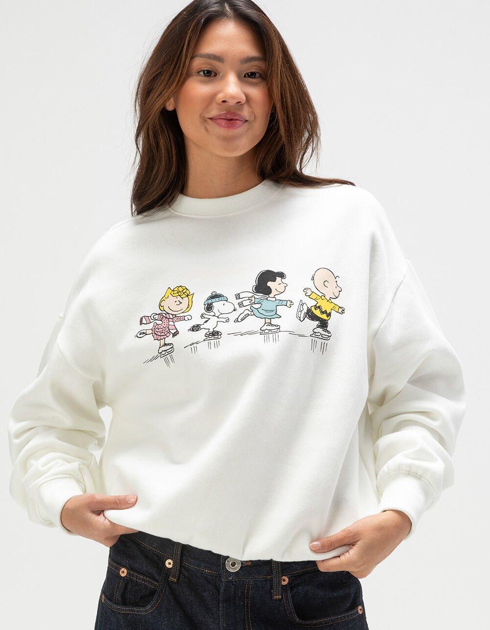 RSQ x Peanuts Squad Skating Mens Oversized Crewneck Sweatshirt - OFF WHITE Product Image