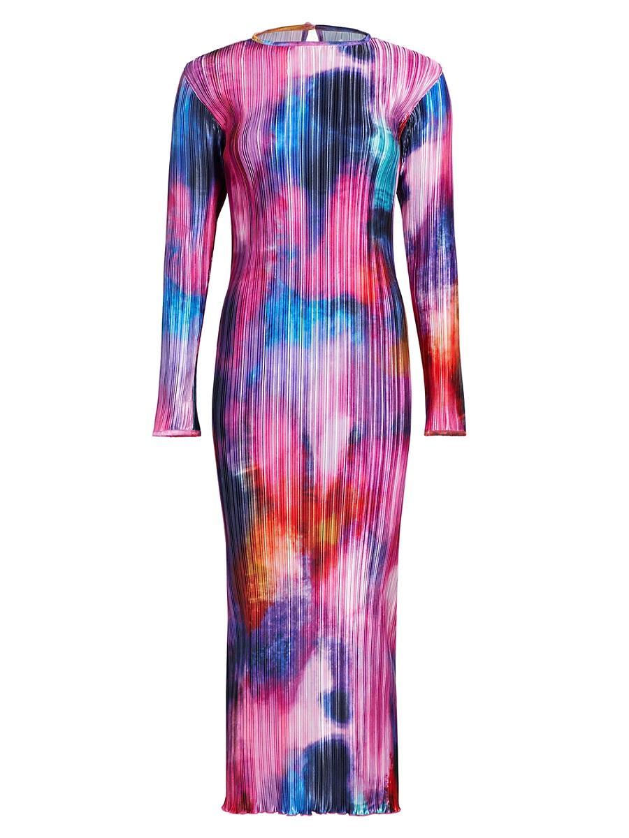 Womens Exposition Pleated Midi-Dress Product Image