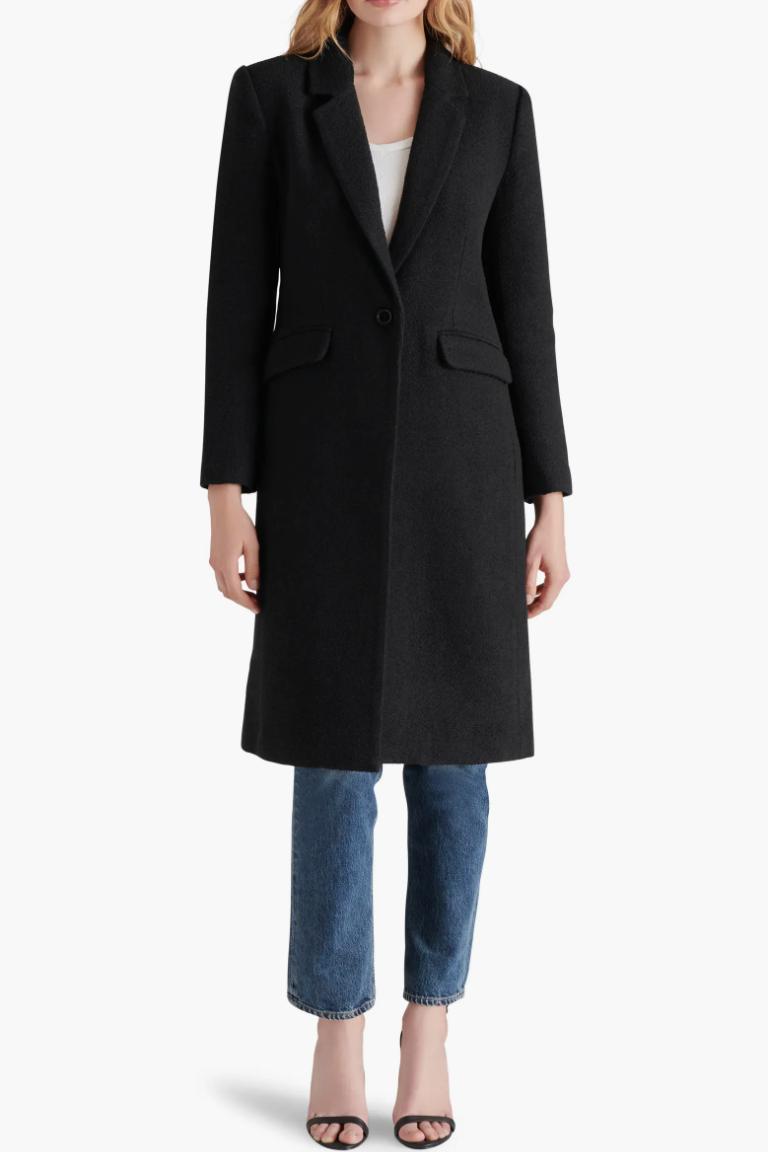 Prisie Longline Coat - Black Product Image