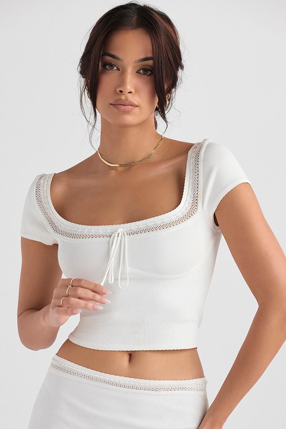 Nola Ivory Dainty Knit Top Product Image