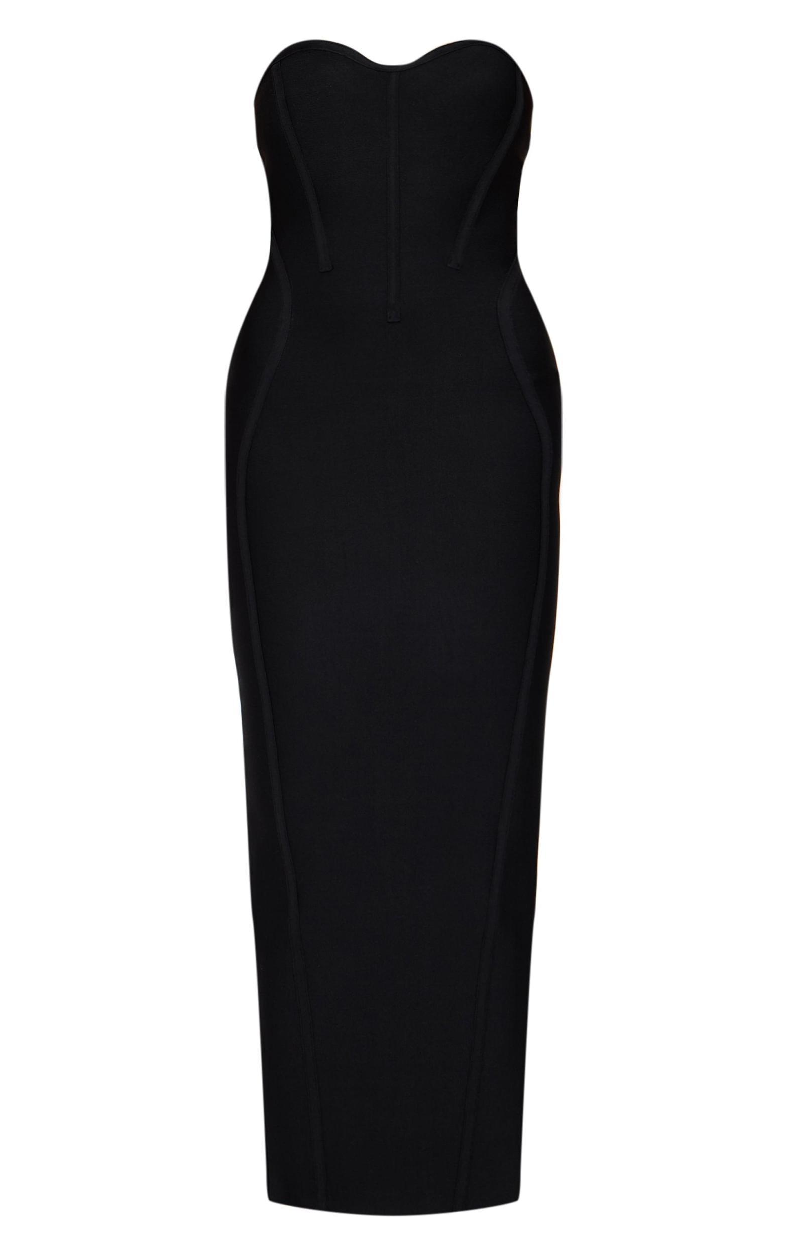 Black Bandage Bandeau Maxi Dress Product Image