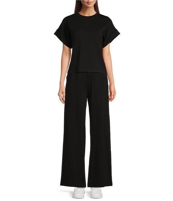 Le' AL.X Knit Crew Neck Drop Short Cuff Sleeve Coordinating Tee Product Image