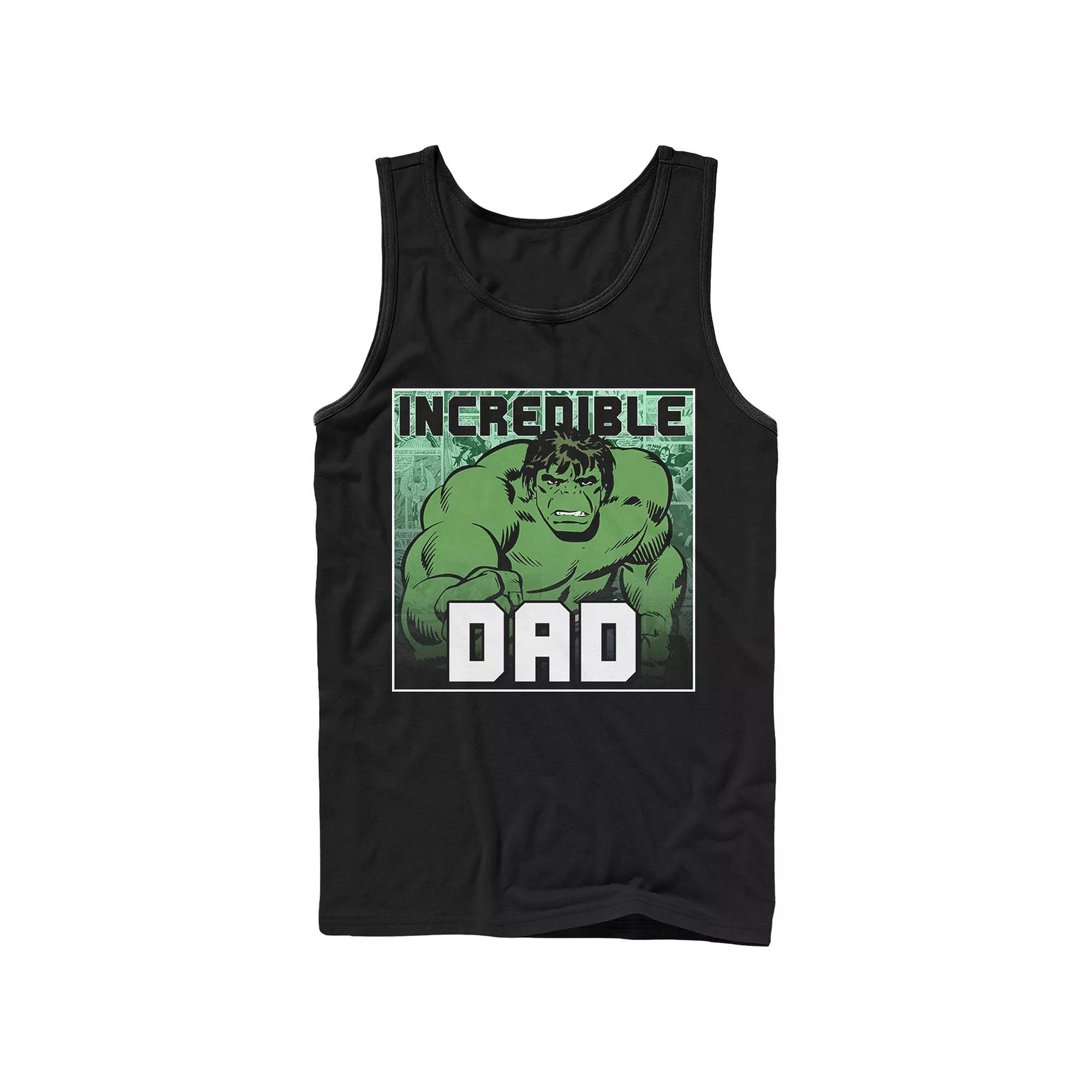 Men's Marvel Hulk Incredible Dad Graphic Tank Top, Size: XL, Black Product Image