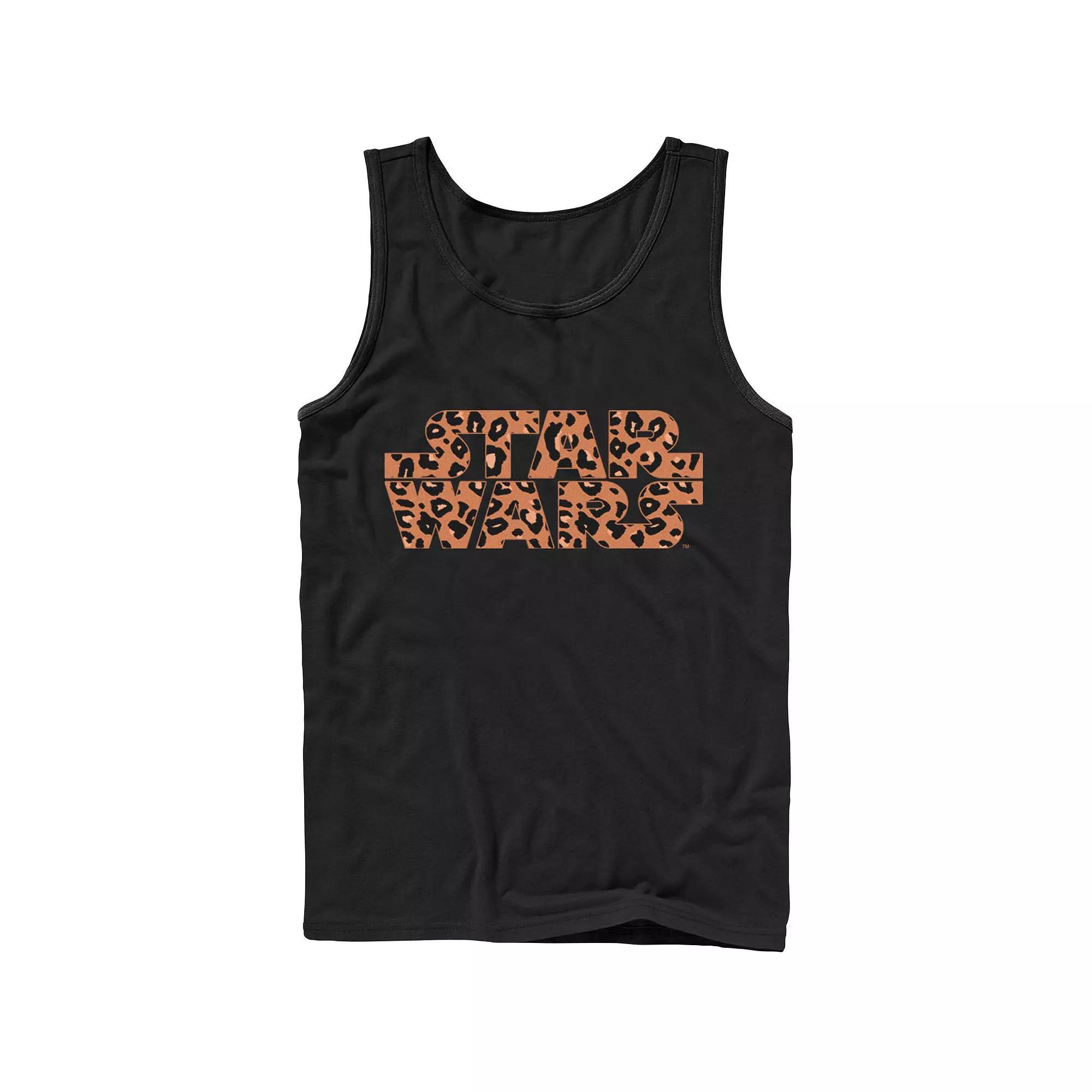 Men's Star Wars Basic Logo Cheetah Print Fill Tank Top, Size: XL, Black Product Image