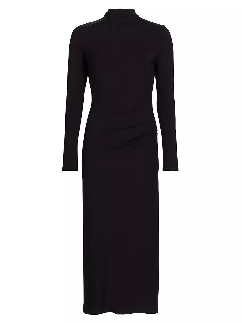 Vince Mock Neck Ruched Midi Dress Product Image