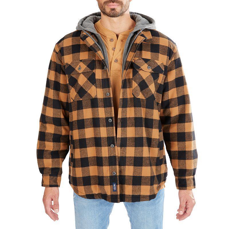 Mens Sherpa-Lined Hooded Flannel Shirt Jacket, Mens Product Image