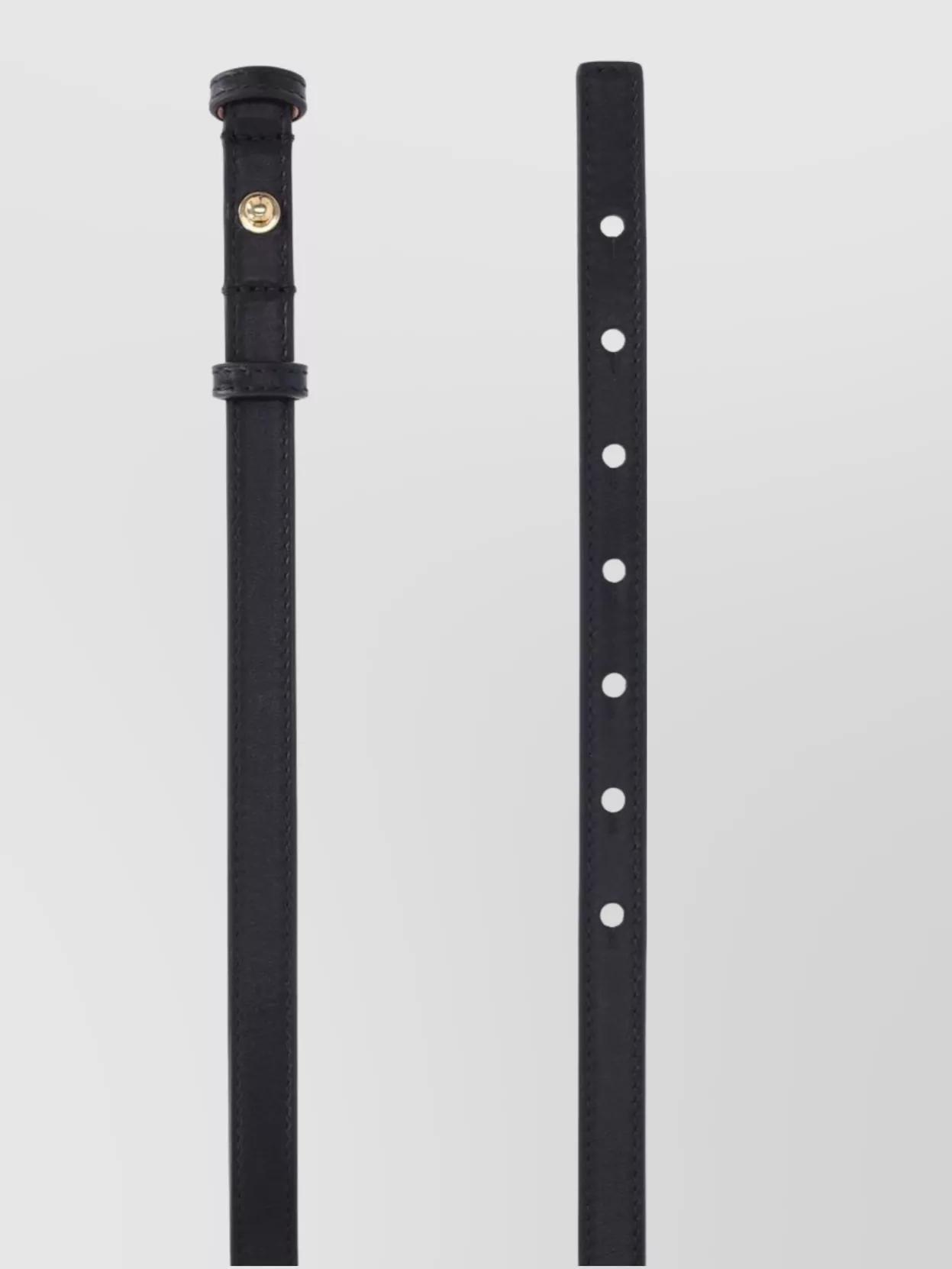 CHLOÉ Iconic Leather Belt Gold-tone Hardware In Black Product Image