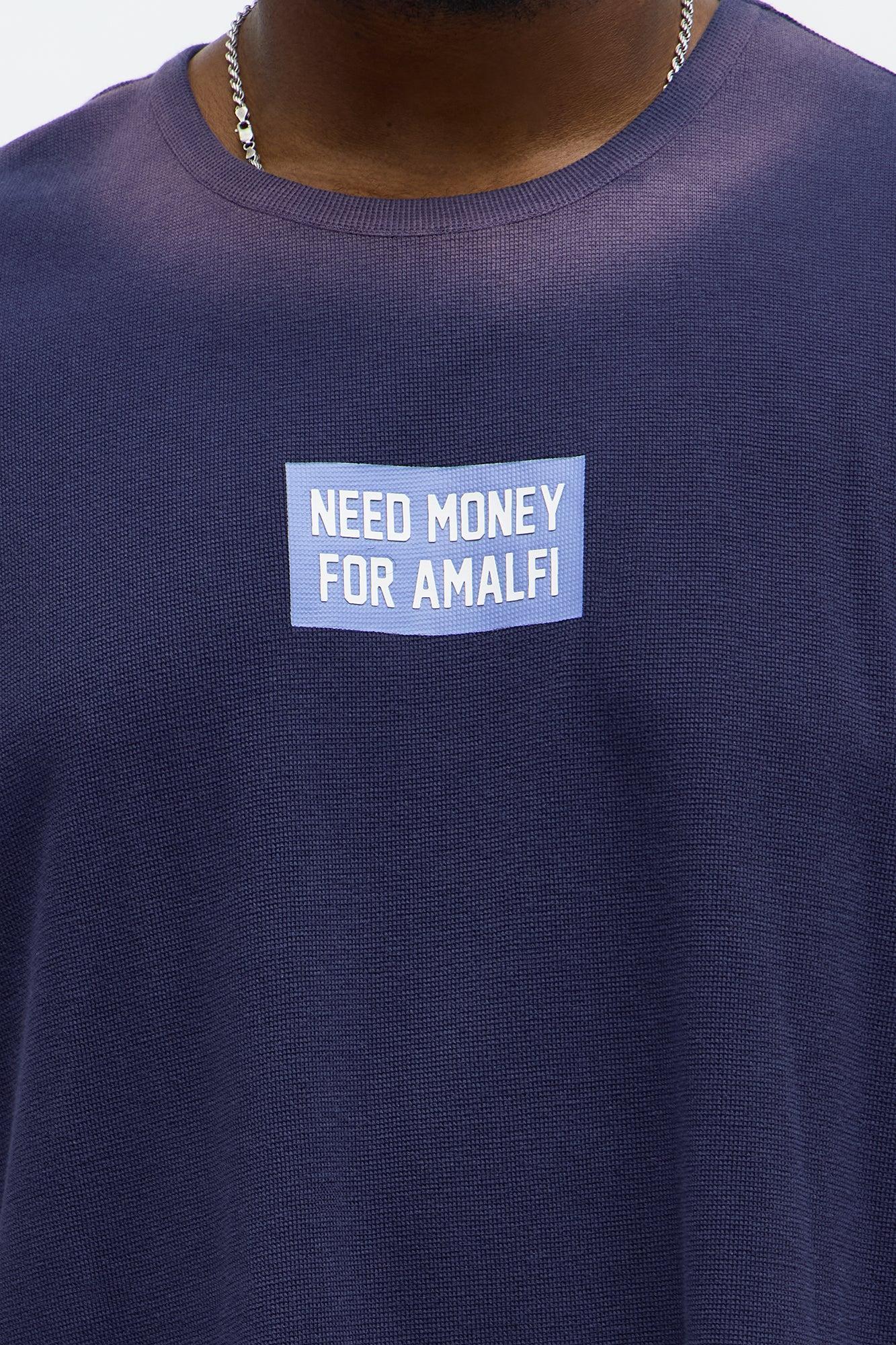 Relaxed Washed Quote Muscle Tank - Navy Product Image