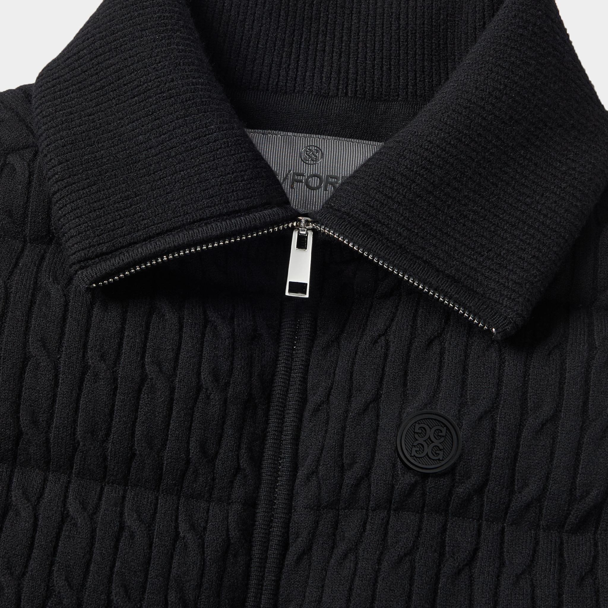 CABLE KNIT WOOL BLEND DOWN PUFFER VEST Product Image