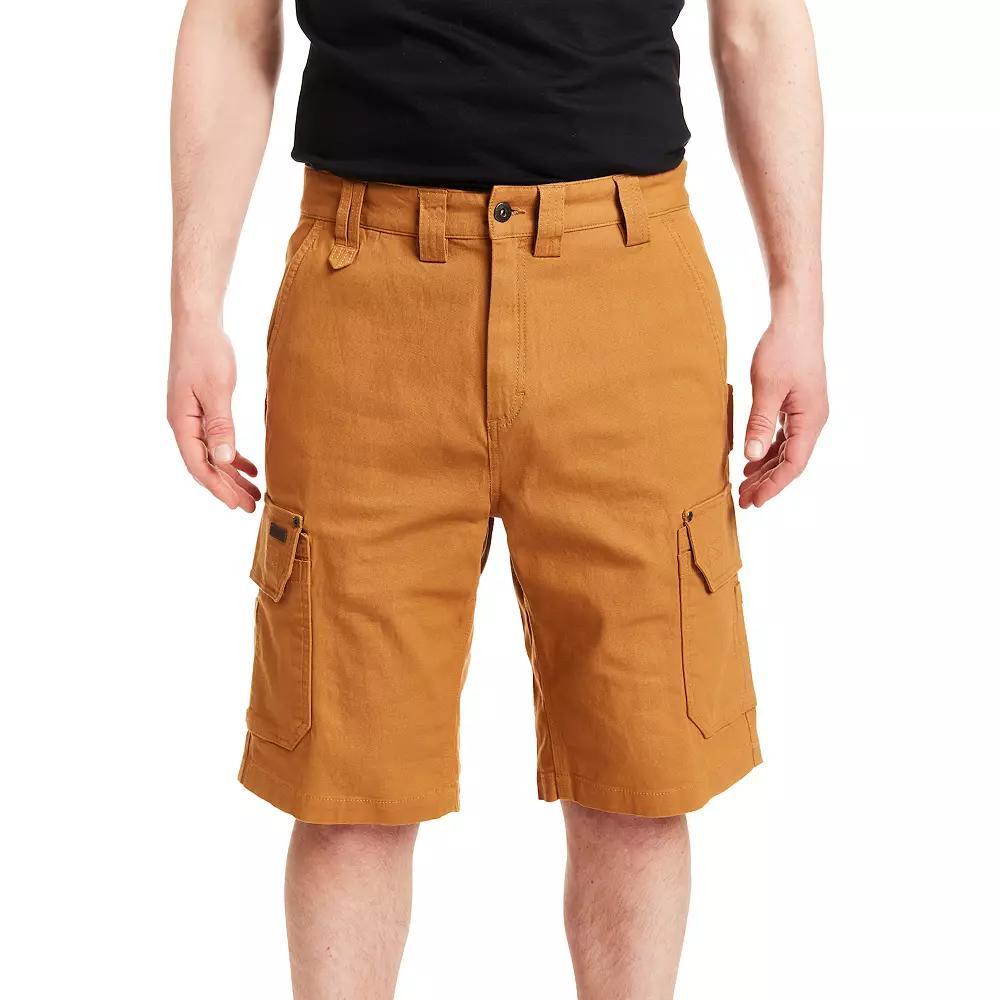 Men's Smith's Workwear 11-inch Relaxed-Fit Stretch Duck Canvas Cargo Shorts, Size: 40, Clay Brown Product Image