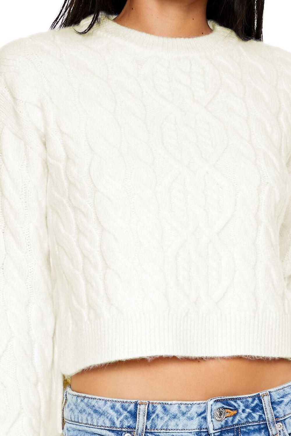 Cropped Cable Knit Sweater | Forever 21 Product Image