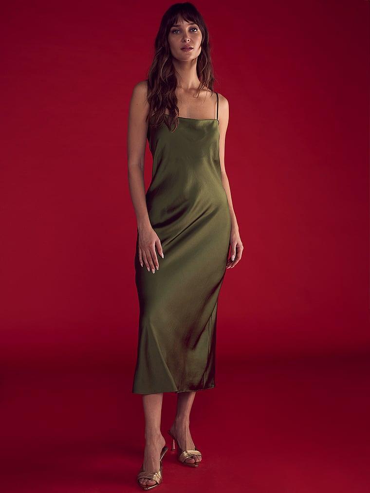 Luxe Satin Long Slip Dress Product Image