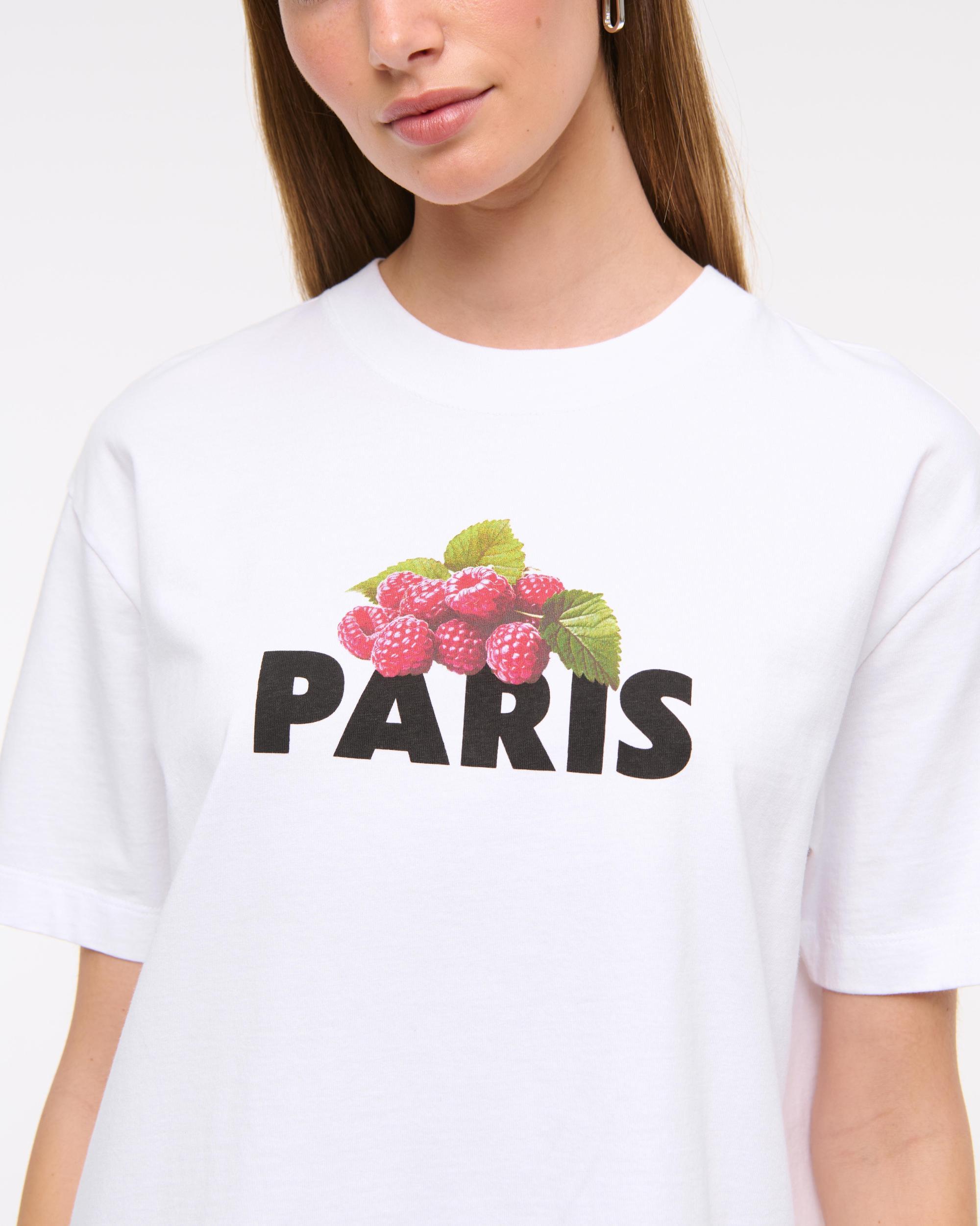 Oversized Paris Raspberry Graphic Tee Product Image