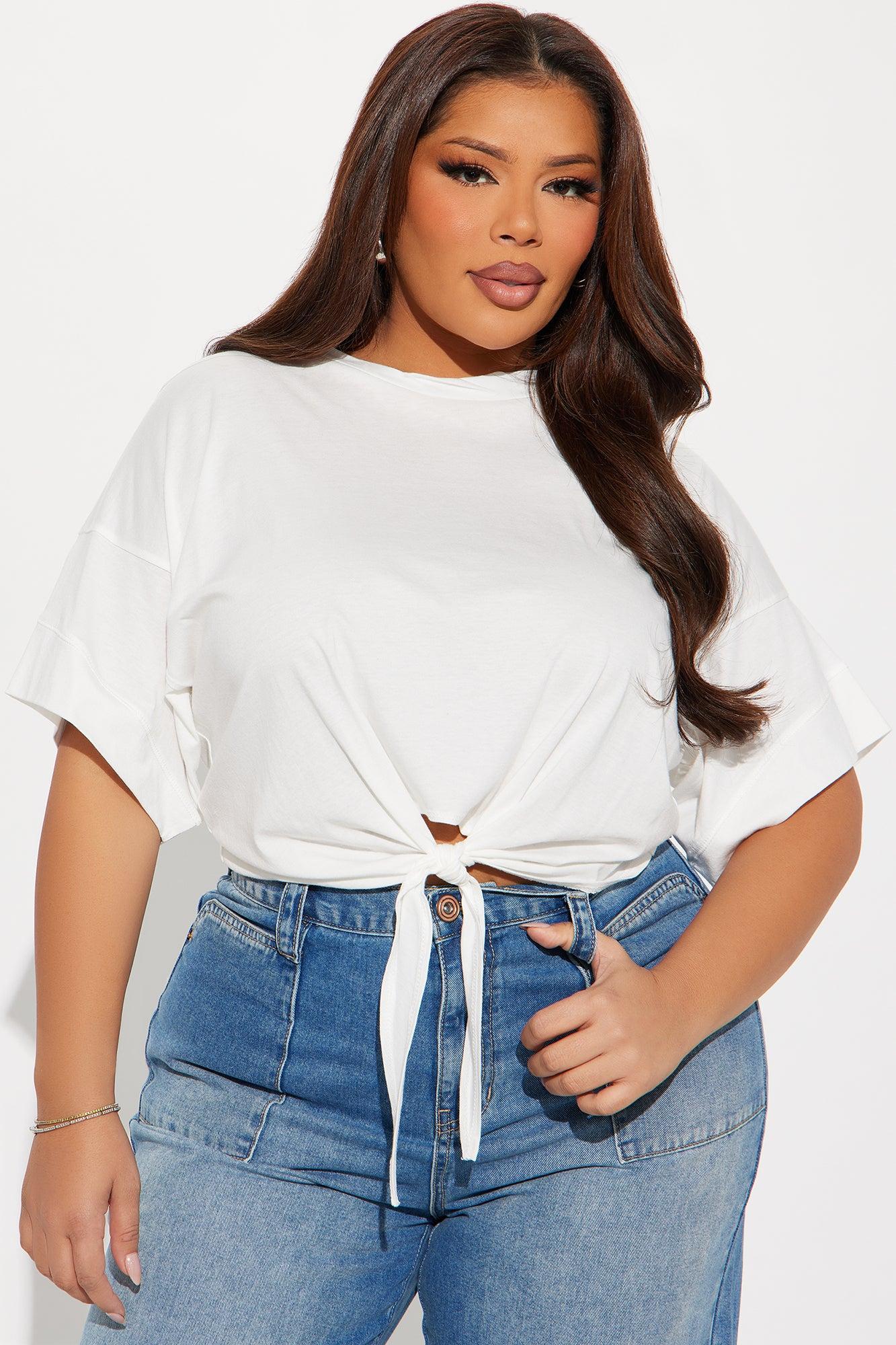Emily Tie Front Top - White Product Image