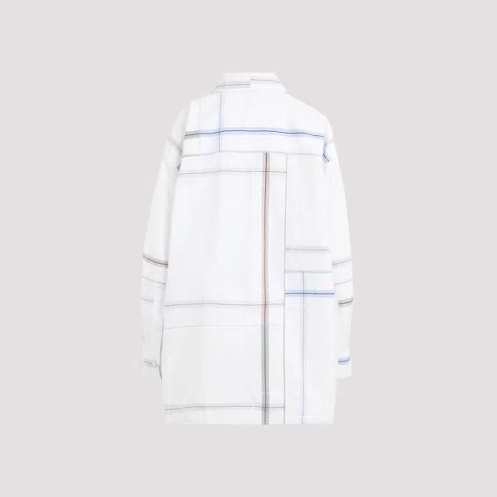 BOTTEGA VENETA Women's Patchwork Cotton Shirt In White Product Image