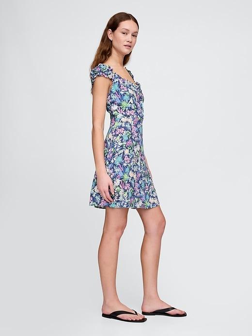 Puff-Sleeve Sweetheart Mini Dress Product Image
