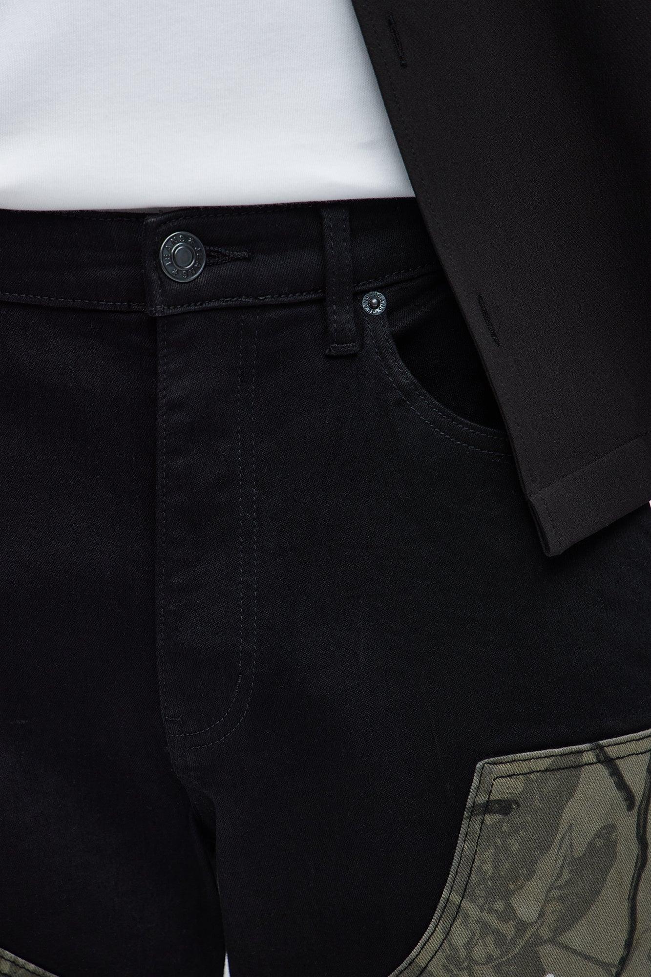 Straight Shadow Camo Carpenter Jeans - Black Product Image