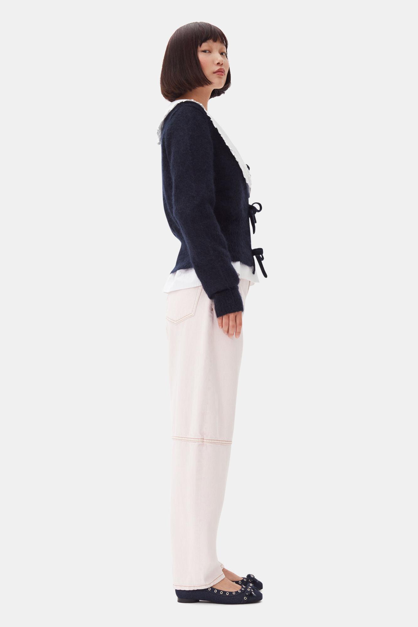 Denim Eyelet Bow Ballerinas Product Image