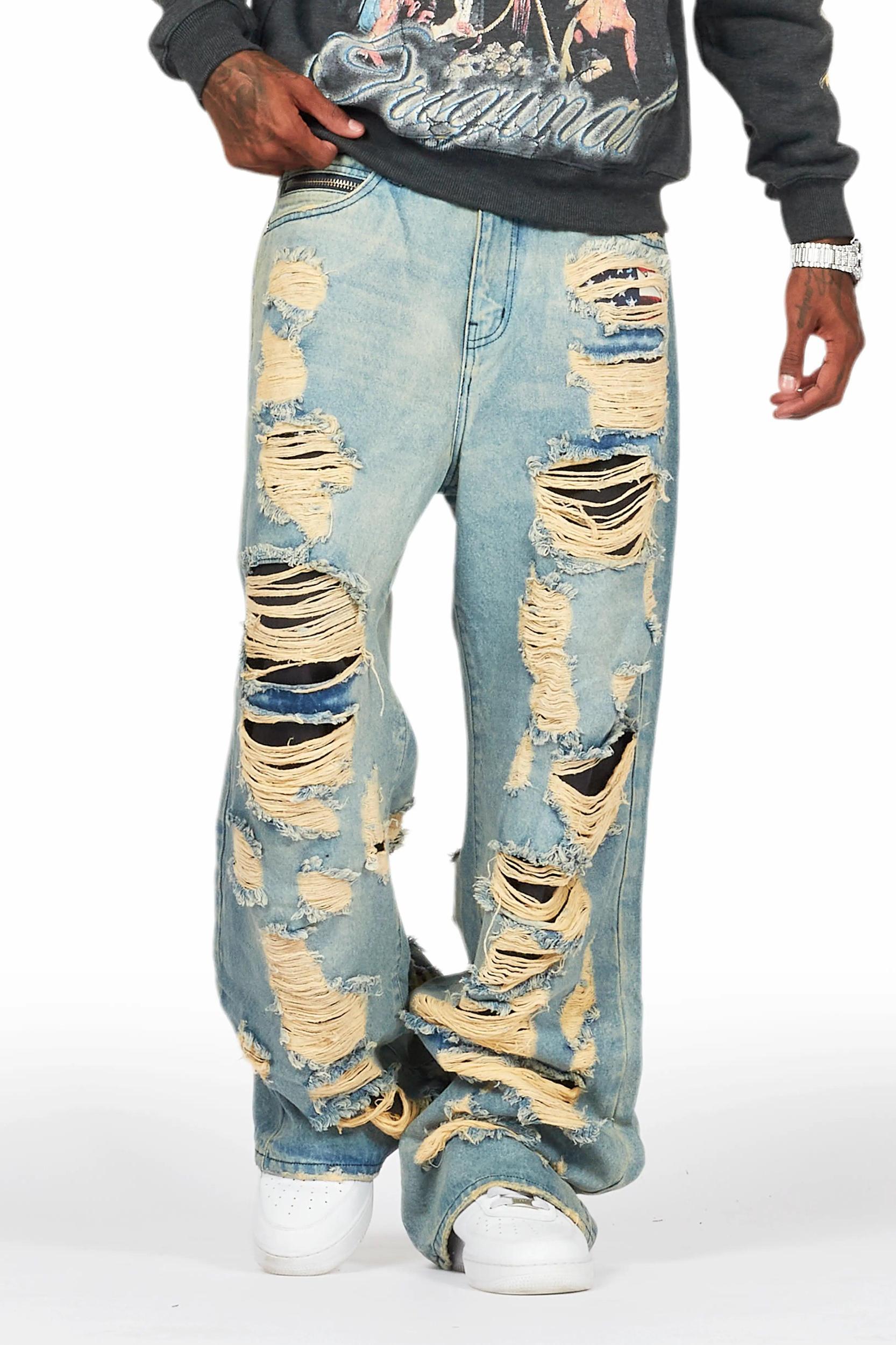 Mical Blue Baggy Fit Jean Male Product Image