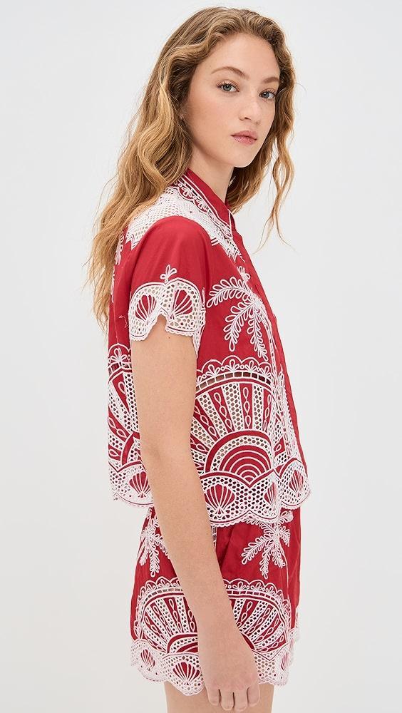 FARM Rio Red Palm Trees Shirt | Shopbop Product Image