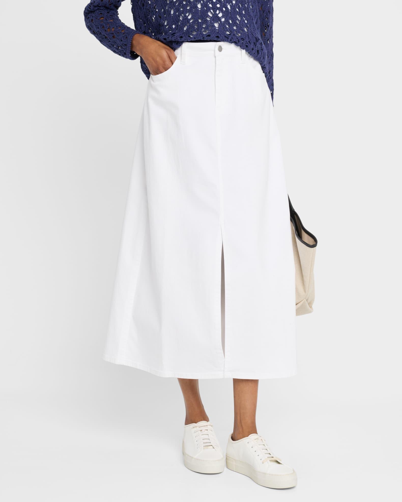 Organic Cotton Denim Midi Skirt Product Image