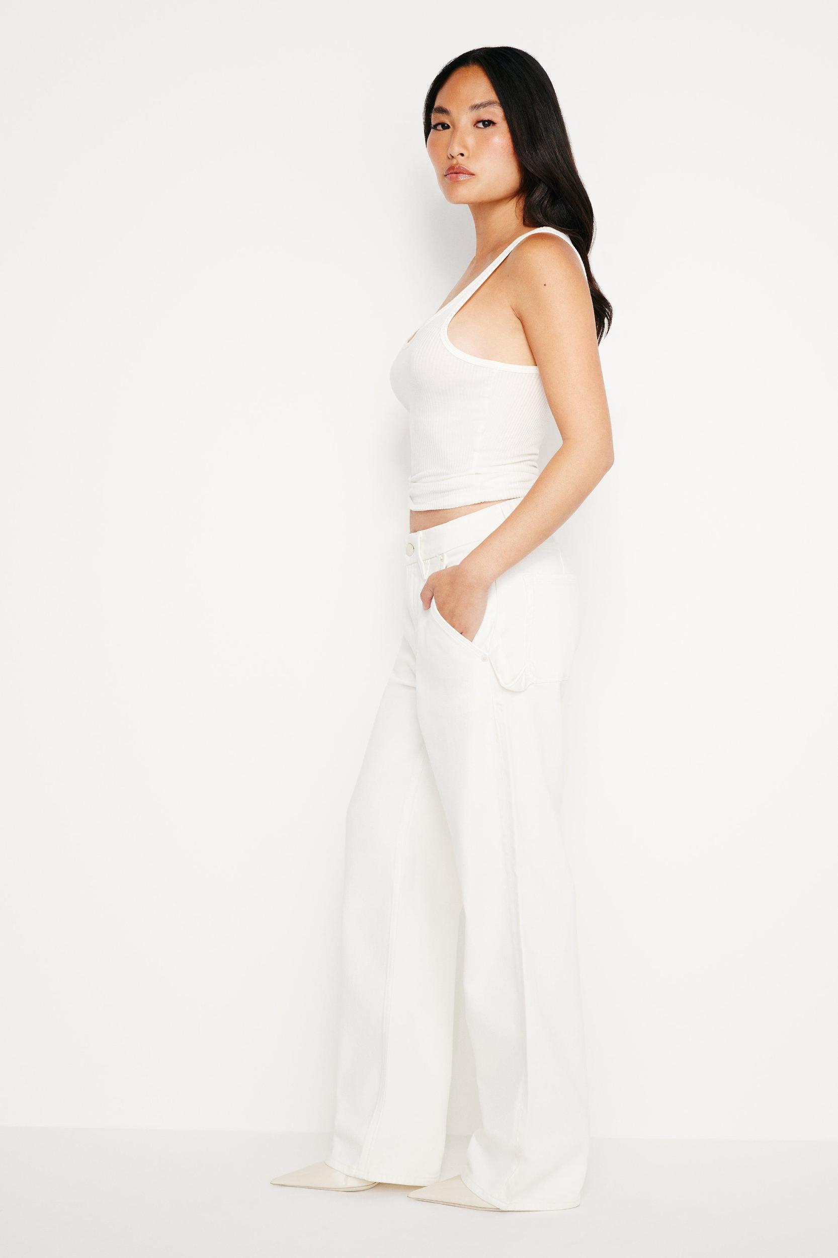 GOOD '90S PETITE CARPENTER JEANS | CLOUD WHITE Product Image