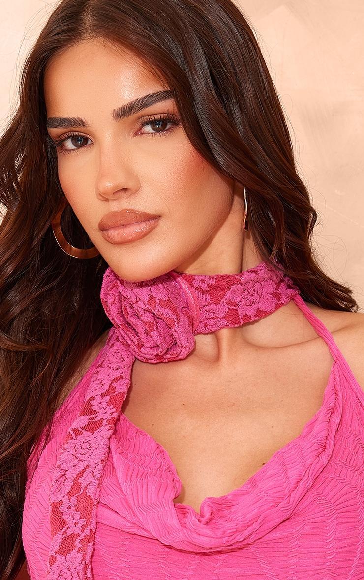 Hot Pink Lace Tie Corsage Product Image