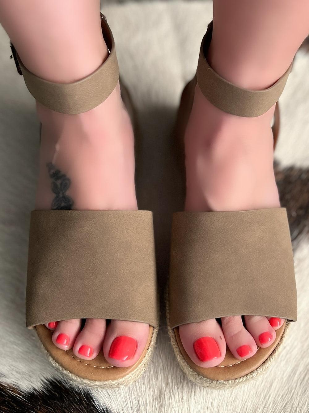 Taupe Sensational Platform Sandal Product Image