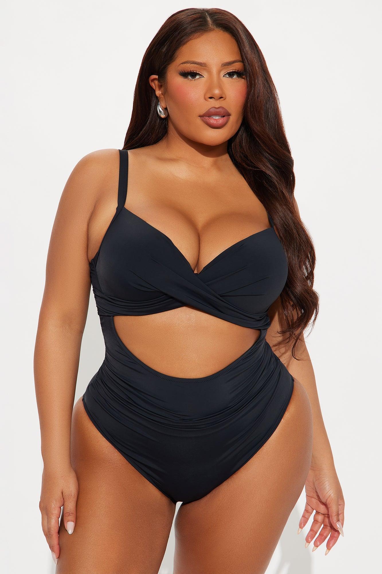 Summer Lounge Ruched Cutout 1 Piece Swimsuit - Black Product Image