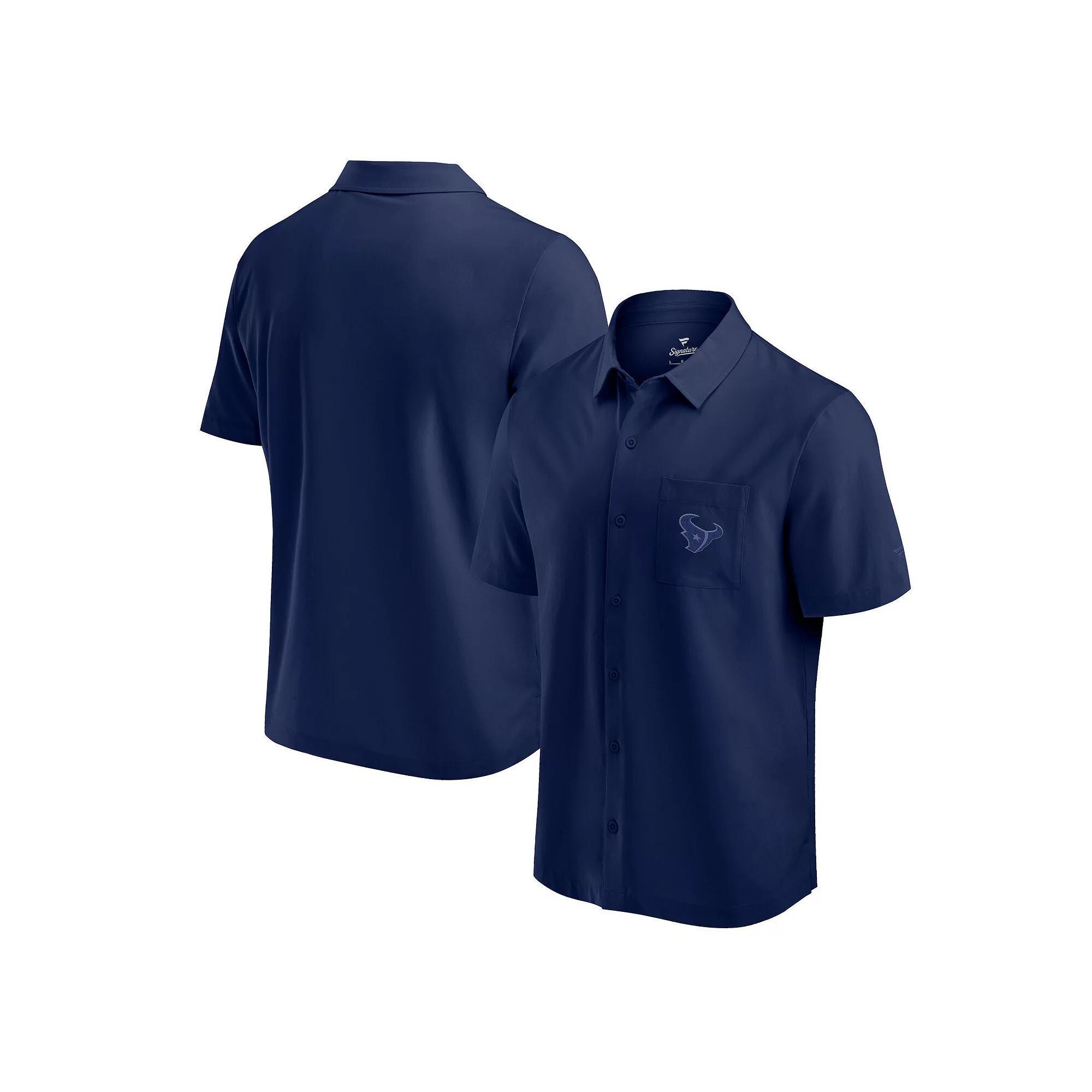 Men's Fanatics Navy Houston Texans Front Office Button-Up Shirt, Size: Medium, Blue Product Image