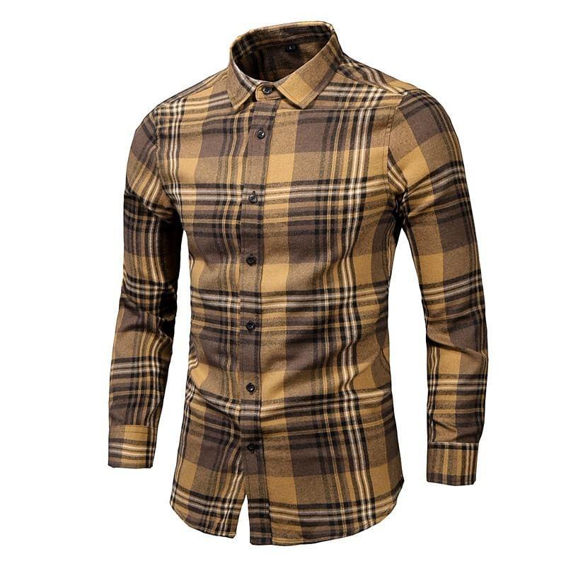 Long-Sleeve Plaid Shirt Product Image