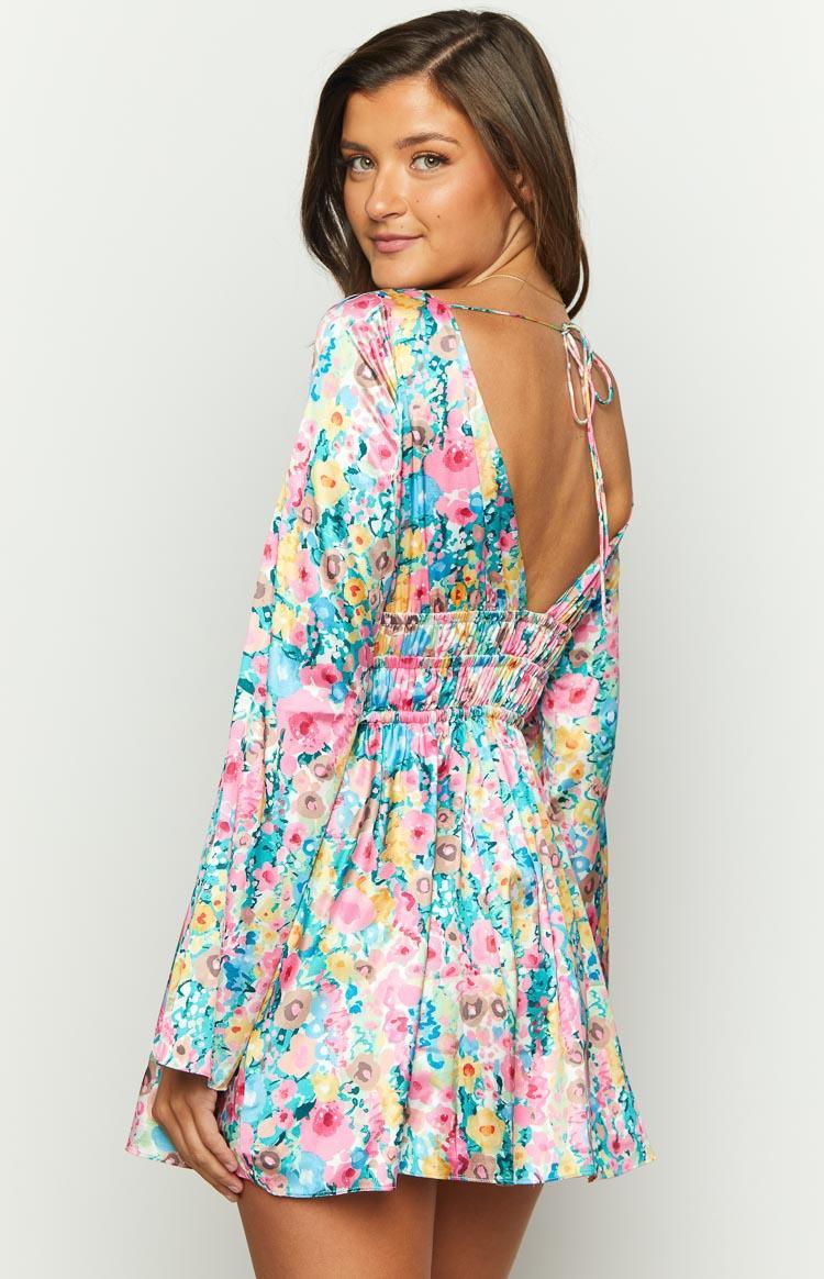 Genovia Floral Long Sleeve Mini Dress Product Image