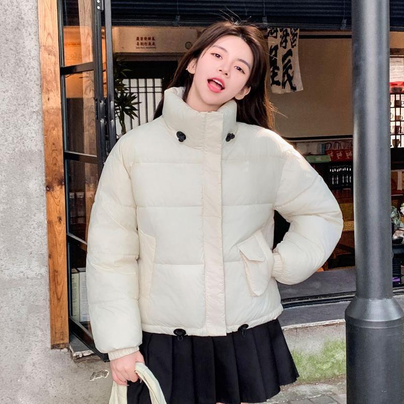 Mock Neck Zip-Up Puffer Jacket Product Image