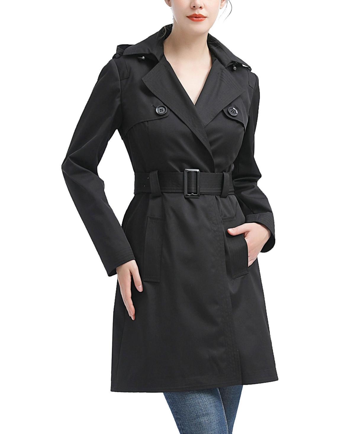 Womens Angie Water Resistant Hooded Trench Coat Product Image