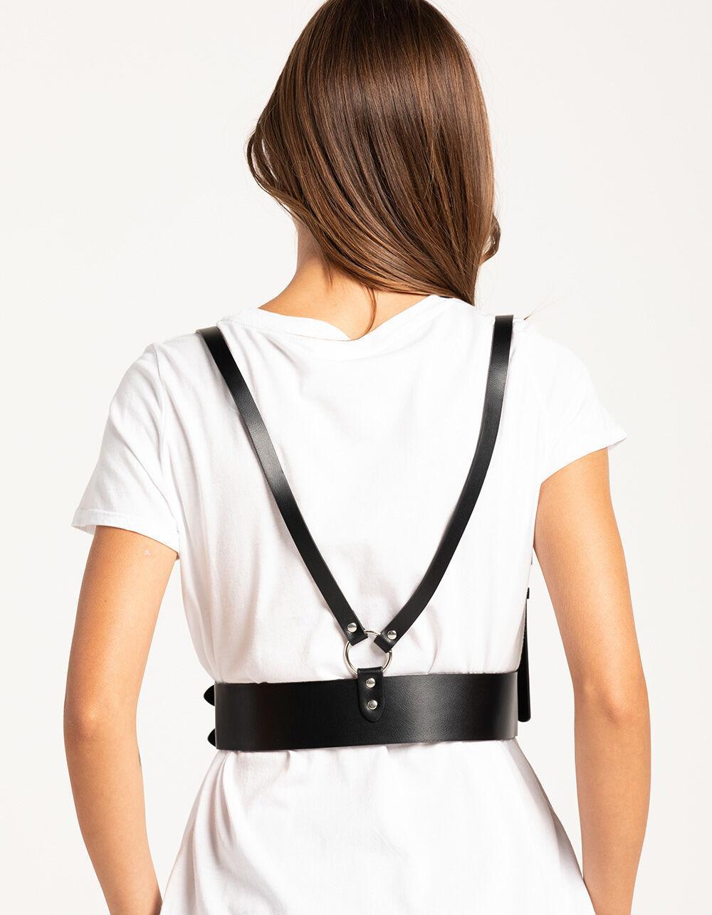 Thin Double Buckle Womens Harness Belt - BLACK Product Image