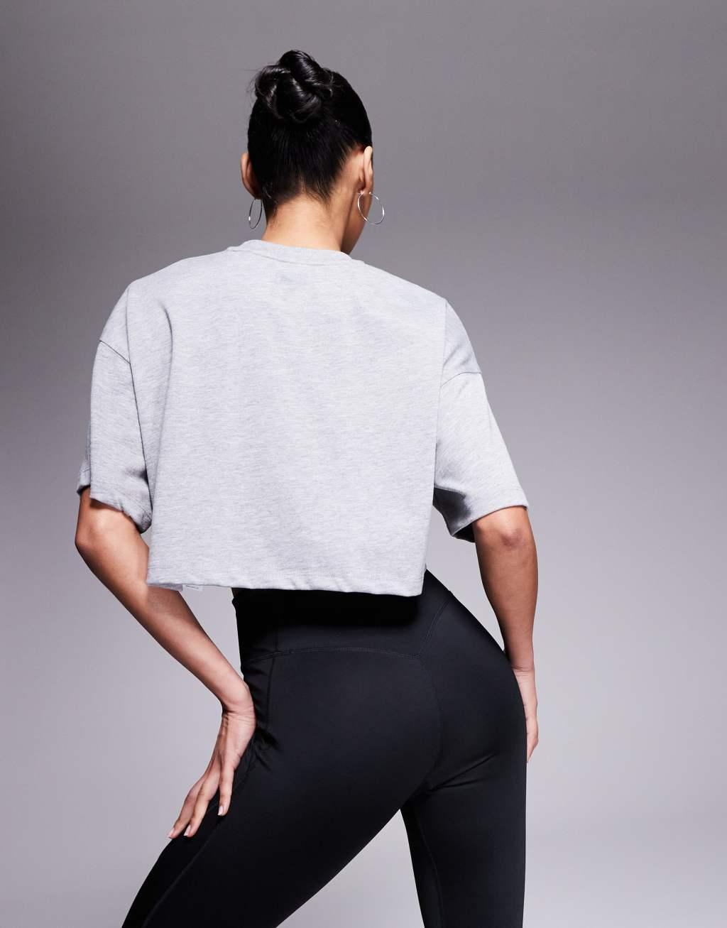 4505 Icon heavyweight cotton cropped t-shirt with quick dry finish in heather gray  Product Image